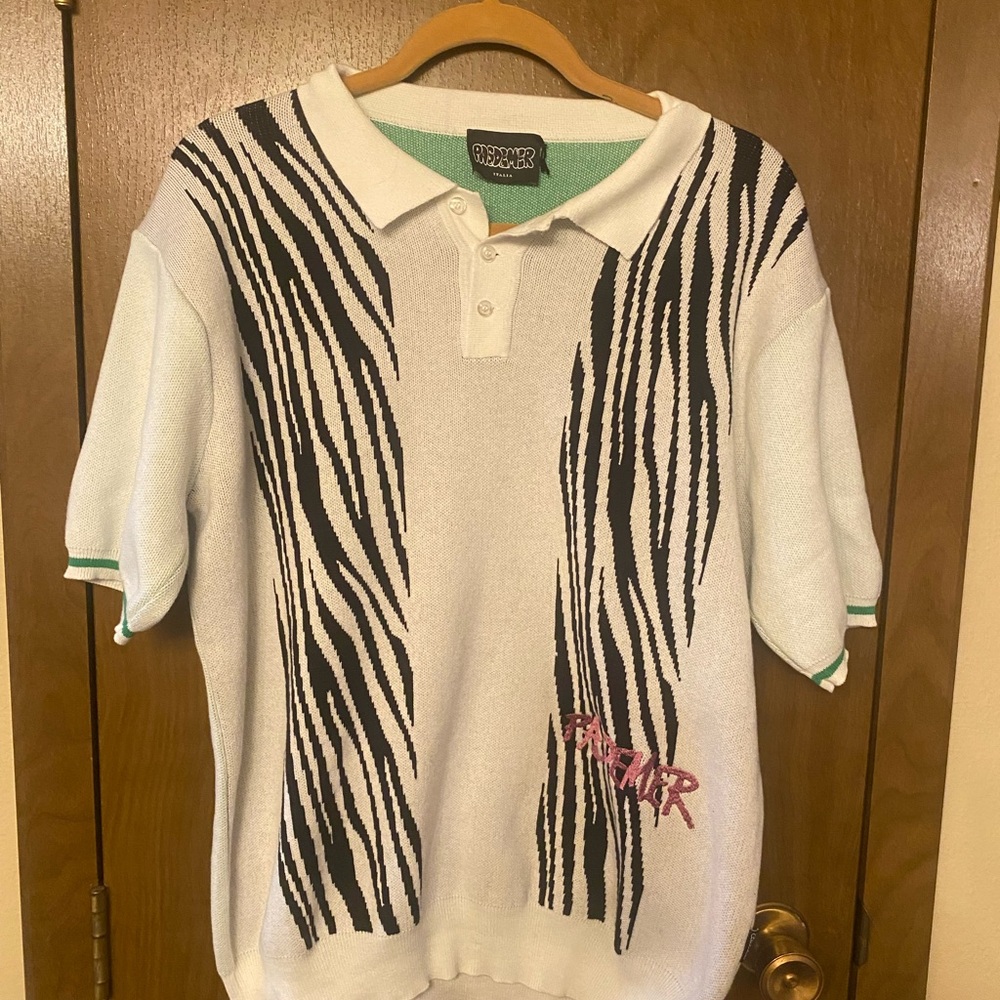 Pasdemer High Couture White and Green Sweater